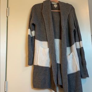 hooded cardigan